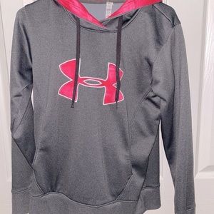 Grey Under-Armor Hoodie Adult Small.